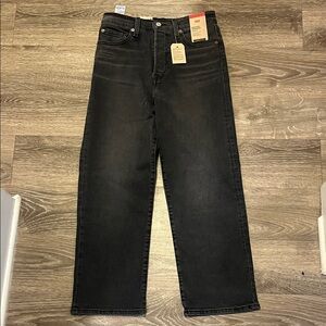 Levi’s Ribcage Straight Ankle – Black, Size 28 NWT